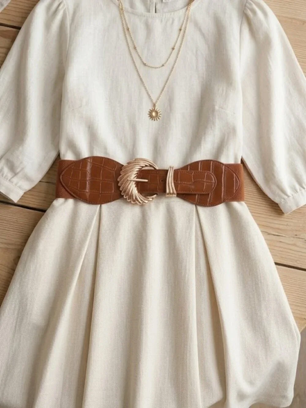 Ladies Fashion Leather Belt - Brown
